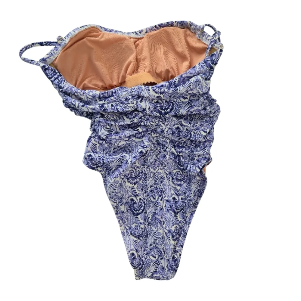 J. Crew Ruched Re-Imagined Floral One Piece Swimsuit Size 2 NWT Swimwear